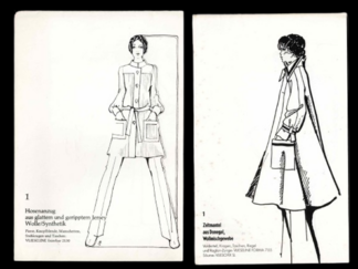 Blokke med modemodeller fra reklame Vliesoline (Ca år 1980)